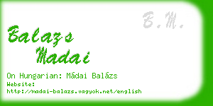 balazs madai business card