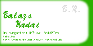 balazs madai business card